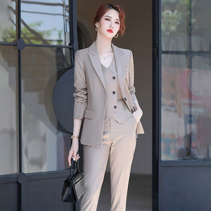 Precio barato de fábrica, chaqueta formal para mujer, trajes de negocios de tres piezas para mujer - Product Image 2