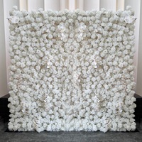 Nouvel Arrivage Mur de Fleurs Artificielles en Soie Détachable 5D Stéréo Moderne 8x8ft Luxe pour Mariages et Événements Intérieurs/Extérieurs