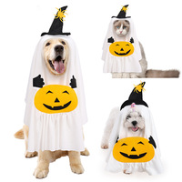 Jubah Pesta Halloween Lucu, Bernapas, Bordir Pola Labu, Mantel Cosplay Musim Panas, Kostum Anjing Putih Hantu, Serat Viscose
