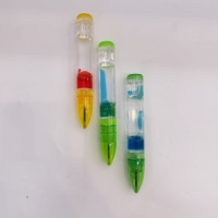 Stylo bille en forme de balle avec minuterie liquide, points flottants colorables, jouet anti-stress relaxant, décoration de bureau, boîte PDQ personnalisée