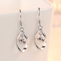 Anting-anting kancing zircon mewah ringan FY-EZ213 925 Sterling Silver untuk wanita, gaya Ins, lingkaran geometris minimalis yang sedang tren