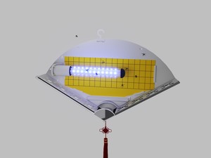 Lampada Trappola per Insetti a Forma di Ventaglio con LED - Design Tradizionale Cinese per il Controllo di Mosche e Insetti in Uffici e Spazi Commerciali - Product Image 3