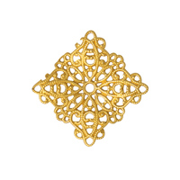 Pendentif carré en laiton ajouré de 22 mm, filigrane creux pour la fabrication de bijoux