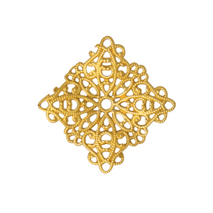 Pendentif carré en laiton ajouré de 22 mm, <span class=keywords><strong>filigrane</strong></span> creux pour la fabrication de bijoux - Product Image 2