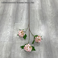 Vente en gros de branches de viournum artificielles à toucher réel, boule de fleurs artificielles roses pour la décoration de bouquets de mariage