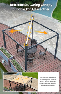 ANCSEM Nuevo Lanzamiento: Gazebo Retráctil para Exteriores, Nuevo Diseño, Múltiples Opciones de Color para Áreas de Recreo al Aire Libre, Cafeterías Junto a la Piscina - Product Image 5