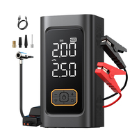 Chargeur de batterie de voiture portable multifonction 4 en 1 10000mAh haute capacité avec pompe à air, lampe torche LED et pince intelligente