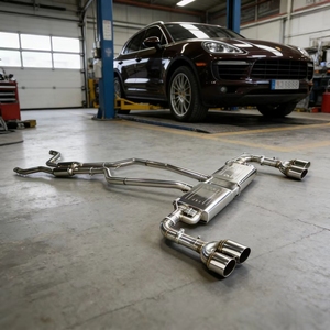 Système d'échappement Catback de haute qualité avec valve pour <span class=keywords><strong>Porsche</strong></span> <span class=keywords><strong>Cayenne</strong></span> 958 3.0T 3.6T 2014-2017 – Amélioration du son sportif - Product Image 1