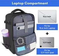 Sac à dos de voyage unisexe personnalisé pour ordinateur portable, avec fermeture éclair, réglable, approuvé pour l'avion, poche pour bouteille d'eau, léger, en coton