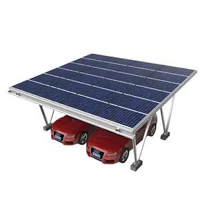 Garagem em alumínio por atacado com sistema de montagem solar para estacionamento com tratamento de superfície anodizado