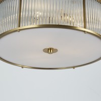 Plafonnier encastré de luxe de style américain avec cadre en laiton et tiges en verre, lampe de plafond décorative pour chambre à coucher, couloir