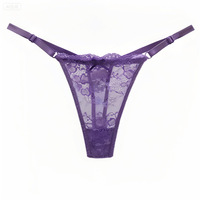 String sexy en dentelle ajustable pour femme, taille basse, respirant, 100 % polyester, lingerie fabriquée au Vietnam