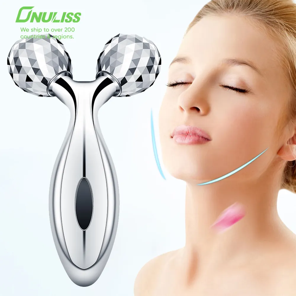 ONULISS Handeled Electric Microcurrent Vibrator 3D Face Roller per massaggiatore viso