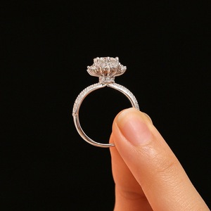 Bague de promesse en moissanite pour <span class=keywords><strong>femme</strong></span>, argent sterling 925, bijoux imperméables, bague de fiançailles en moissanite 1 carat - Product Image 3