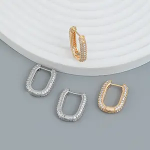 Brave Light Zircon Alloy Micro Inlaid Small Ear Buckle Girl Heart Cute European And American Jewelry Wholesale