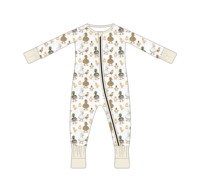Kleding voor pasgeborenen groothandel print op maat lange mouwen baby onesie antibacterieel ademend baby slaapkleertjes