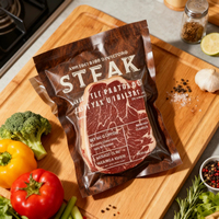 Sac à soufflet thermoscellable imprimé avec logo personnalisé, en PET/PE de qualité alimentaire, résistant à l'humidité et aux odeurs