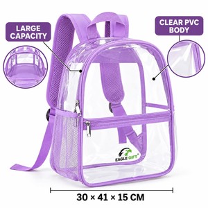 Sacs à dos transparents en PVC imperméables, sacs d'école transparents, approuvés pour les stades, sacs à livres pour étudiants, pour garçons et filles, voyage, plage - Product Image 6