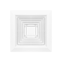 Diffuseur d'air carré en ABS pour plafond avec capot carré-rond, grille réglable pour l'entrée et la sortie du ventilateur de conduit