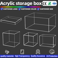 Boîte de rangement en acrylique personnalisée en usine, boîte de présentation hautement transparente et anti-poussière, boîte en acrylique personnalisée professionnelle