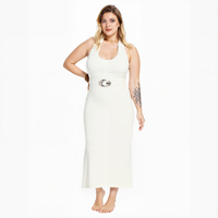 Robe de soirée moulante asymétrique sans manches pour femme, longueur ras du sol, en tissu écoresponsable, idéale pour le quotidien