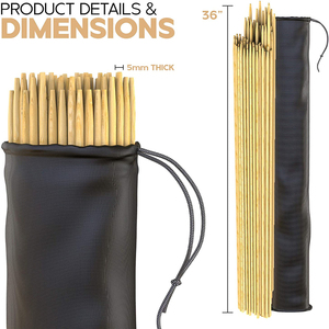 Bambus 36 \ "rắn gỗ que nhỏ Bạch Dương tre xiên cho Marshmallow rang Ice Fishing Cream Stick Craft Dowel que - Product Image 3