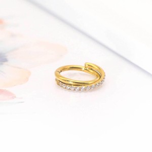 Anneaux de nez en acier inoxydable avec zircon, design géométrique rond, fermeture ouvrante, pour piercing, bijoux, cadeau - Product Image 3