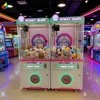 Machine à griffes mini-grue FEC commerciale pour animaux en peluche, en matériau transparent, à monnayeur, jeu d'arcade