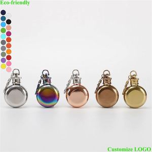 Hot Bán 1Oz Vòng Keychain Bình Rượu Vang Thép Không Gỉ Xách Tay Whiskey Hip Flask Cho Whiskey Rượu Chai - Product Image 2