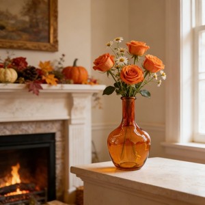 Vaso Vintage in Vetro Ambrato Scanalato, Vaso Decorativo per Fiori, Centrotavola per Matrimoni, Decorazione per la Casa, Fornitore OEM all'Ingrosso - Product Image 4