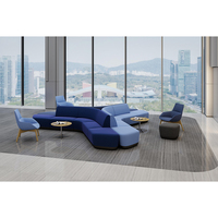 Ensemble de canapés modulaires incurvés modernes en tissu PU haut de gamme, multi-formes, pour bureau, hôtel, école, hôpital