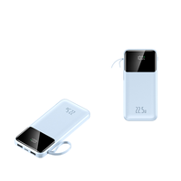 Batterie Li-Polymère Ultra-Fine 10 000 mAh à Haute Capacité avec Affichage LED, Double Port USB et Charge Rapide Ultra-Rapide 20W pour Urgences