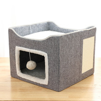 Nid pour animaux de compagnie écologique, pliable, villa pour chat, quatre saisons, universel, double couche, maison pour chat d'intérieur et d'extérieur, chaud