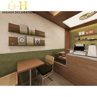 Vitrine de présentation de café en bois sur mesure, armoire de présentation de café à LED personnalisée pour boutique