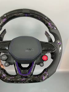 Volante <span class=keywords><strong>de</strong></span> cuero <span class=keywords><strong>de</strong></span> fibra <span class=keywords><strong>de</strong></span> carbono <span class=keywords><strong>de</strong></span> alto rendimiento para carros Golf 7 - Product Image 4