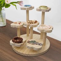 Support de présentation en bois durable multifonctionnel à trois niveaux détachable moderne pour le rangement de la cuisine