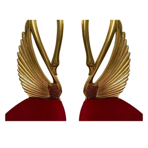 Lujo princesa Príncipe Rey reina loveseat trono silla blanco y oro novia y novio silla Cisne forma boda trono silla - Product Image 6