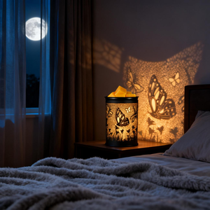 Durable Black Metal Butterfly Cutout Pattern Safe Flameless Wax Melt Burners Bedroom Decor Electric Candle <strong>Warmer</strong> - Product Image 2