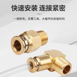 Raccords pneumatiques Huihong à connexion rapide en laiton, coudes et raccords droits à filetage externe pour tuyaux d'huile de lubrification de machines-outils - Product Image 4