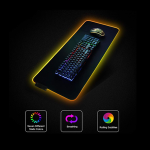 Grand <span class=keywords><strong>tapis</strong></span> de <span class=keywords><strong>souris</strong></span> XXL RVB pour jeux, <span class=keywords><strong>tapis</strong></span> de bureau pour ordinateur avec rétroéclairage LED, grand <span class=keywords><strong>tapis</strong></span> avec rétroéclairage pour joueur, antidérapant - Product Image 2