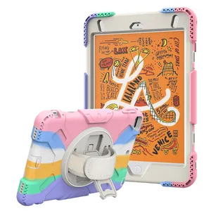 JGX Silicone Shockproof Rainbow Silicone Shockproof TPU Tablet Case For Ipad Mini 6 5 4 Case Kids