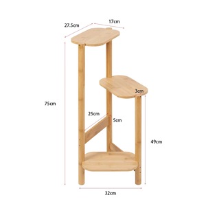 3-Tier Modern Sustainable Bamboo Plant Stand Corner Shelf Pot Stand Living Room Plant <b>Ladder</b> Flower Display - Product Image 5