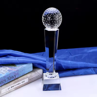 Trophée personnalisé K9 en cristal vierge Cadeau souvenir Vente en gros Golf Crystal Ball Glass Globe Trophy Awards