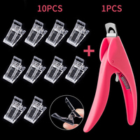 Outils de coupe-ongles Ciseaux en forme de U DIY Faux ongles français Cutter avec mesure