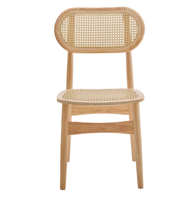 Chaise de salle à manger en bois massif au design nordique moderne, siège en rotin tressé, chaise en bois de luxe