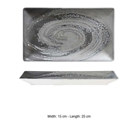 Plaque plate grise Vortex 25 × 15 cm, impression numérique rectangulaire M1934