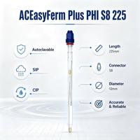 Électrode de pH-mètre multiparamètres ACITEK S8 225 mm, capteur de pH 0-14, précision 0,01 pH, capteur de pH en ligne pour les tests dans l'industrie alimentaire