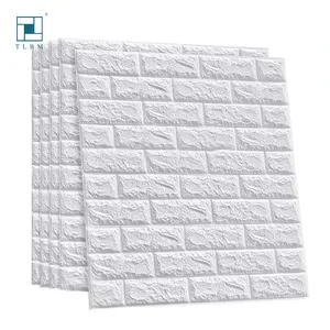 2023 recién llegado Paquete de rollo autoadhesivo papel tapiz de espuma 3D decorativo para el hogar panel de pared 3D papel tapiz de ladrillo 3D