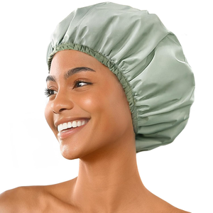 QINGYAN Bonnets <span class=keywords><strong>de</strong></span> Douche Écologiques Imperméables Mignons avec Nœud pour Salon, Maison, Hôtel – Bonnets <span class=keywords><strong>de</strong></span> <span class=keywords><strong>Bain</strong></span> Durables - Product Image 1