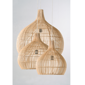 Abat-jour en bambou tressé en rotin, luminaire suspendu au plafond, provenance du Vietnam (Numéro de modèle : SS-613) - Product Image 1